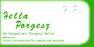 hella porgesz business card